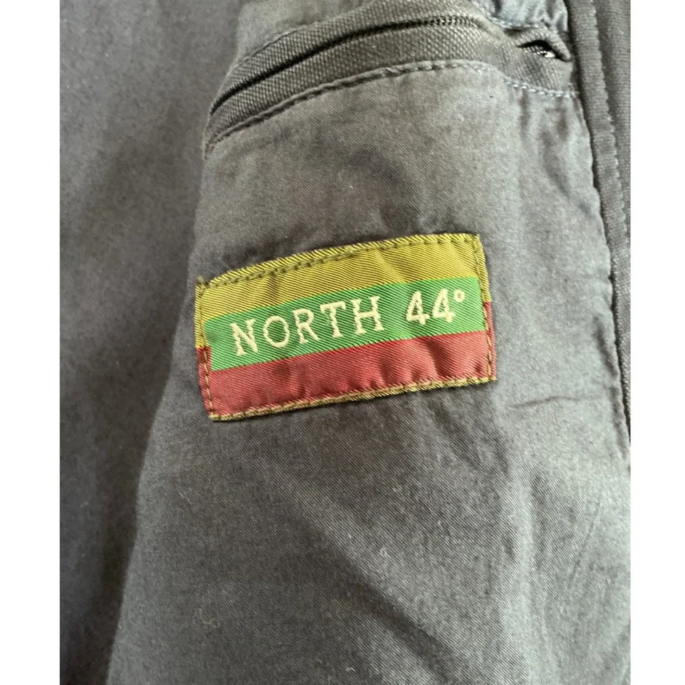 North 44 Canvas Deck Jacket Mens L Navy Double Breasted Side Zip Nautical
